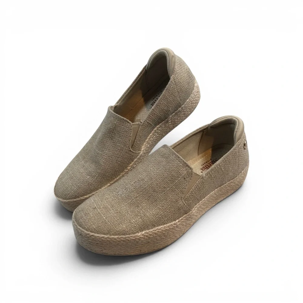Skechers Martha Stewart Womens US 9 Espadrille Platform Slip On Shoes Natural